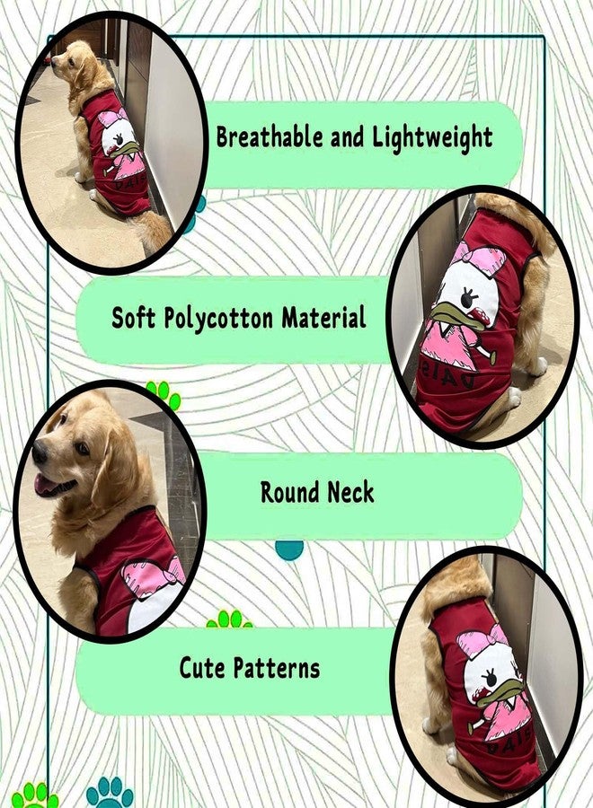 Lulala Dog Shirt with Daisy Print, Pet Summer T-Shirts Sweatshirt Fashion Outfit Vests Breathable Dog Clothes Outfit, Clothes Pet Apparel for Dogs, Cats (Red, 12 INCH) - Image 5